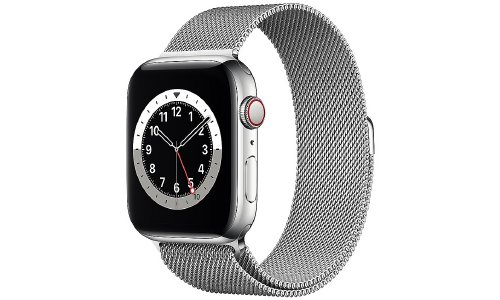 Apple Watch Series 6 LTE 40mm Edelstahlgehäuse Silber Milanaisearmband Silber